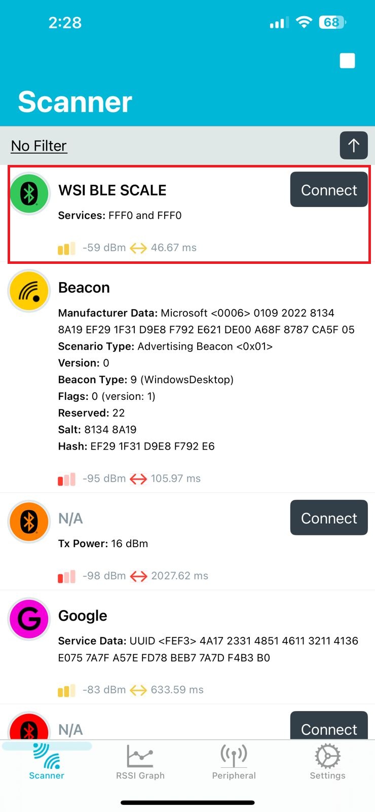 Bluetooth Weighing Scale App