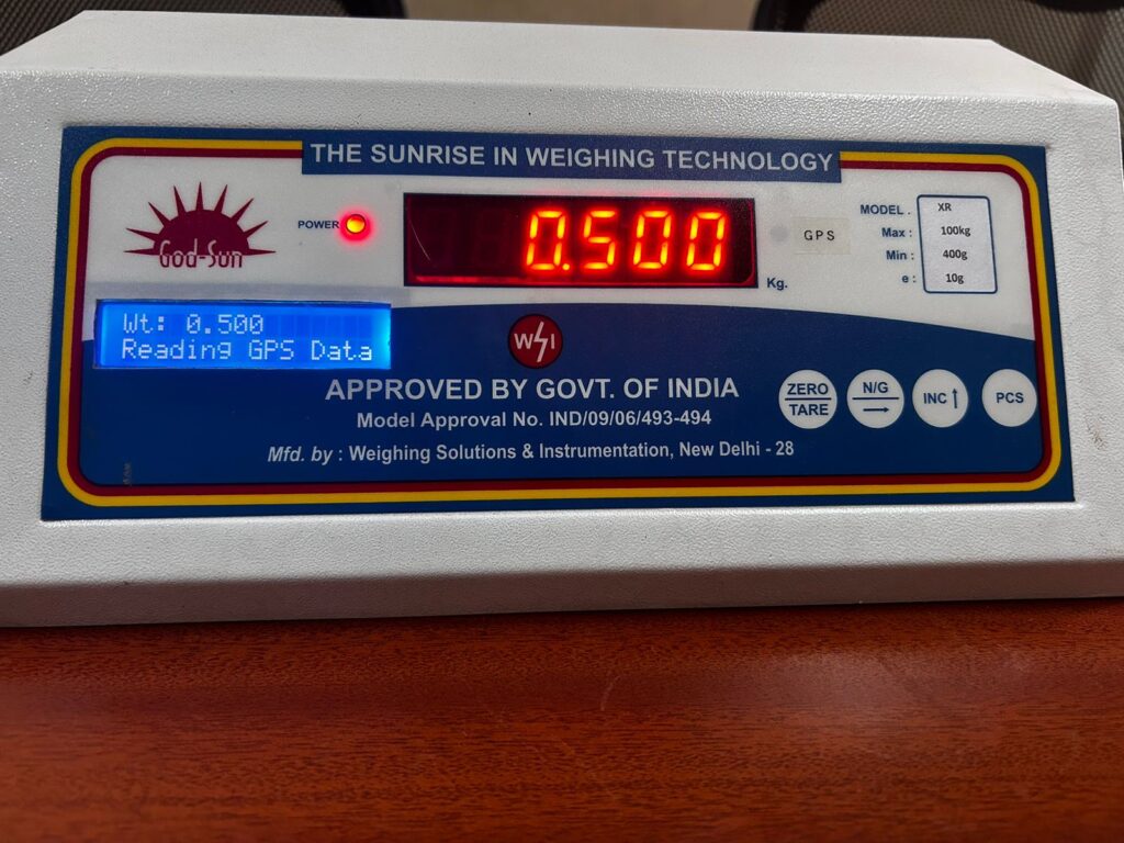 GPS Enabled weighing scale