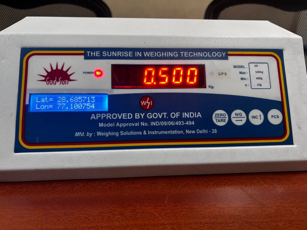 GPS Enabled weighing scale