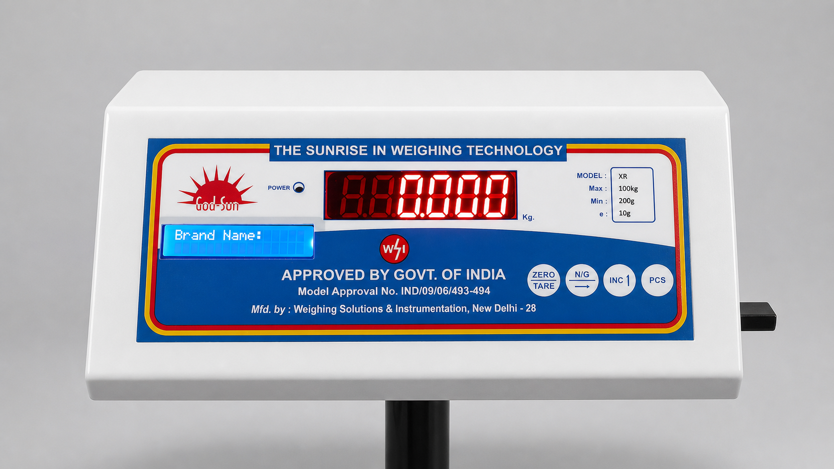 Programmable label printing weighing scale